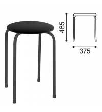 Табурет РС01-Т011В, черный каркас, кожзам черный, РС01-Т011В-201-