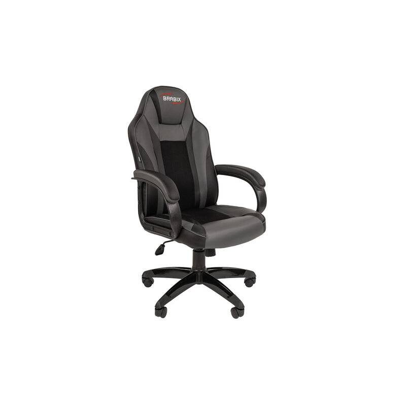 Кресло компьютерное BRABIX Tanto GM-171, TW/экокожа, черное/серое, 532574, 7083502 главное фото